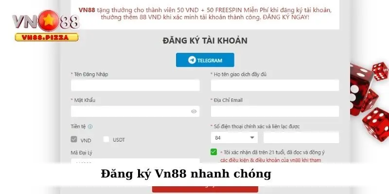 Đăng ký nhanh chóng