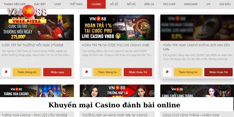 Nền tảng cung cấp nhiều khuyến mãi cho người chơi casino