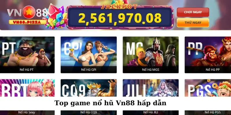 Sảnh slot game phong phú, chất lượng tại Vn 88